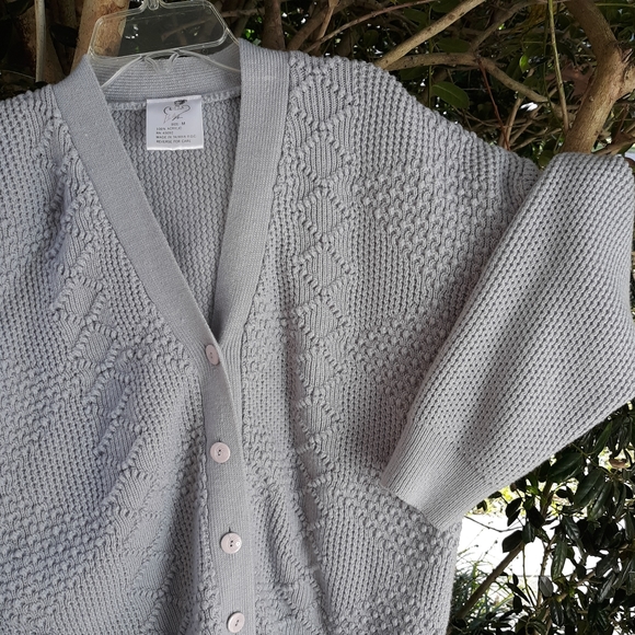BELES GRAY/GREEN PATTERNED CARDIGAN, M - Picture 2 of 7